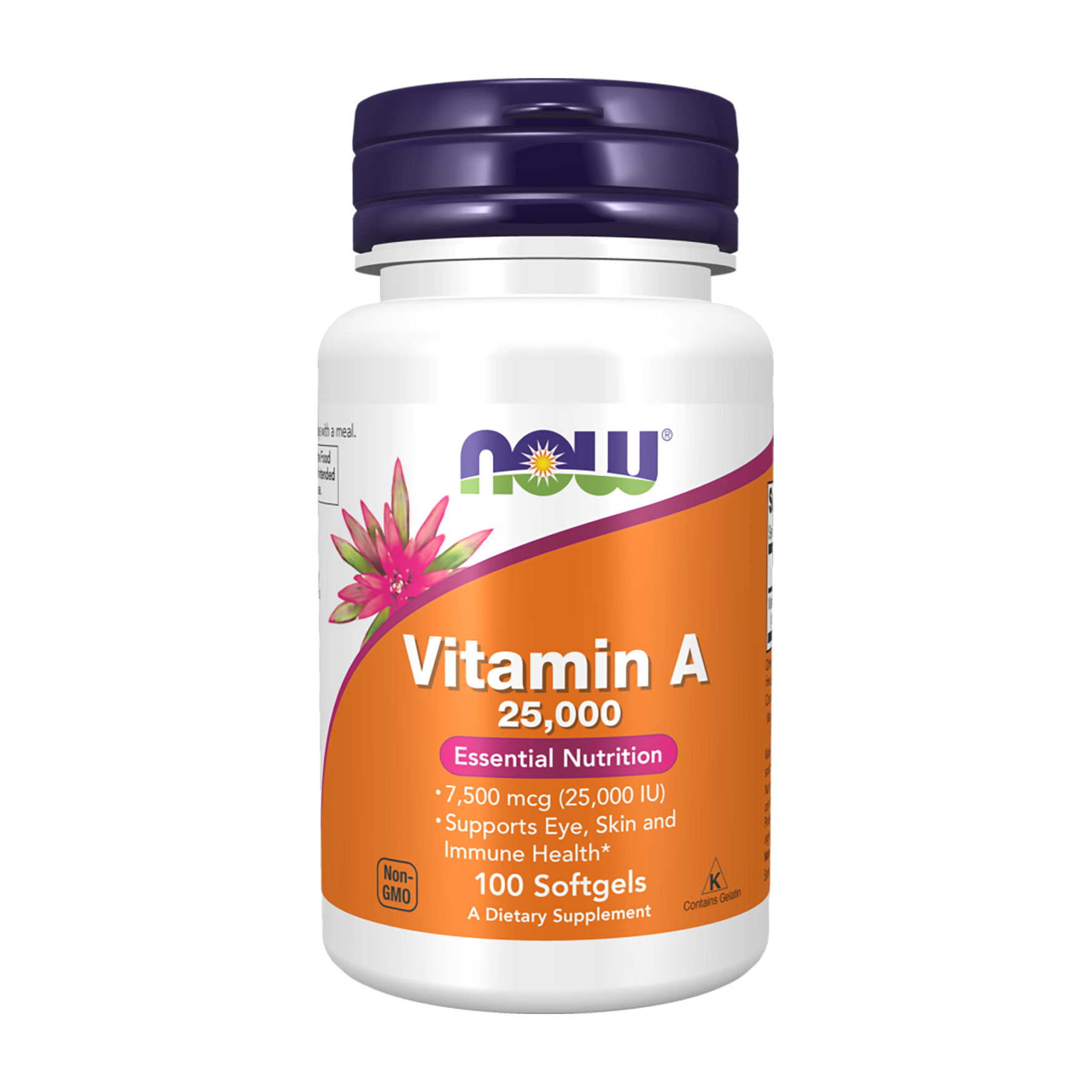 Вітамін А NOW foods Vitamin A 25000 МО, 100 гелевих капсул